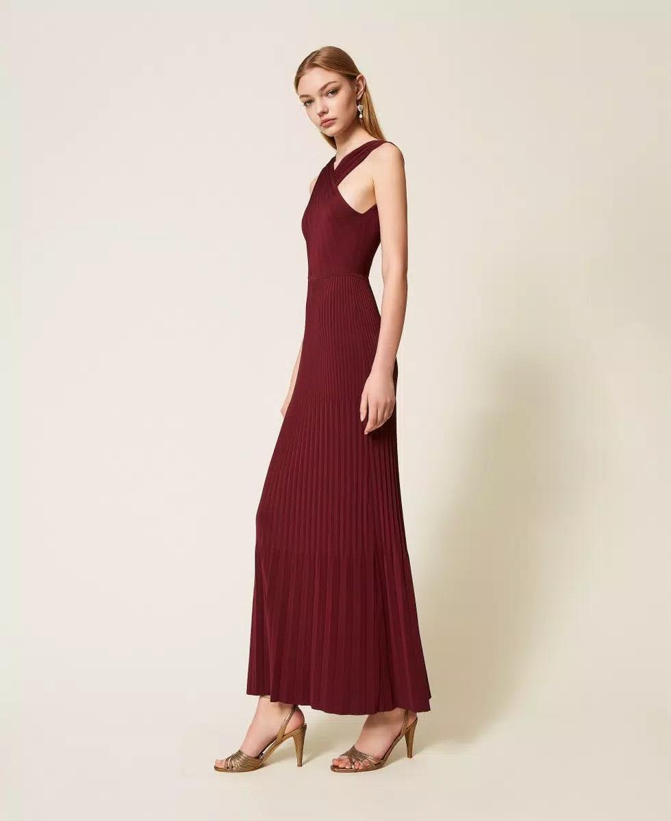 Abito lungo in maglia con incrocio TP3160002 TWINSET
