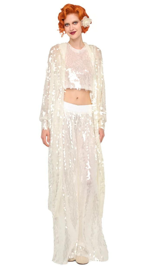 vestaglia con cappuccio paillettes 14965005 NORMA KAMALI