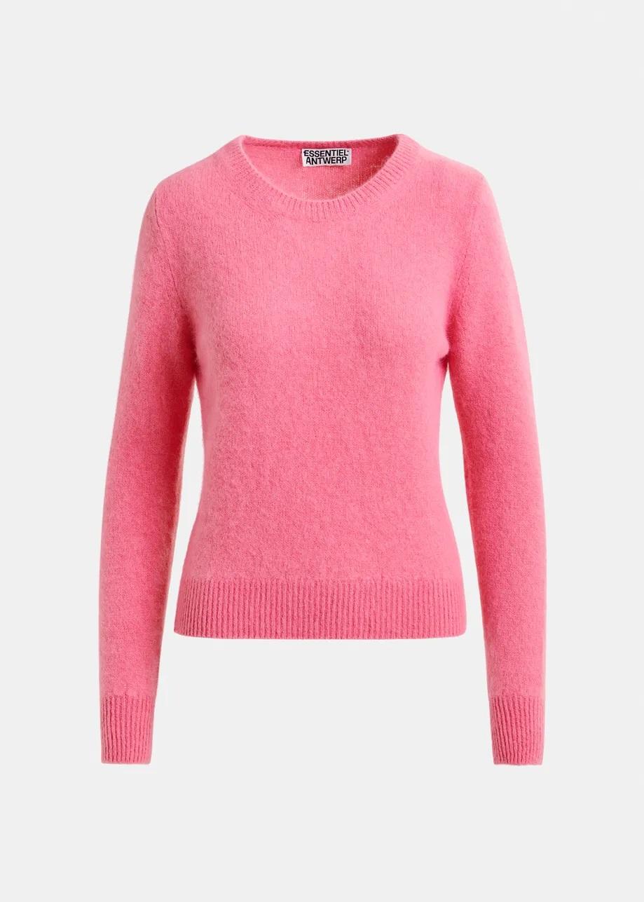 Maglia in misto angora rosa. IGORA011 ESSENTIEL