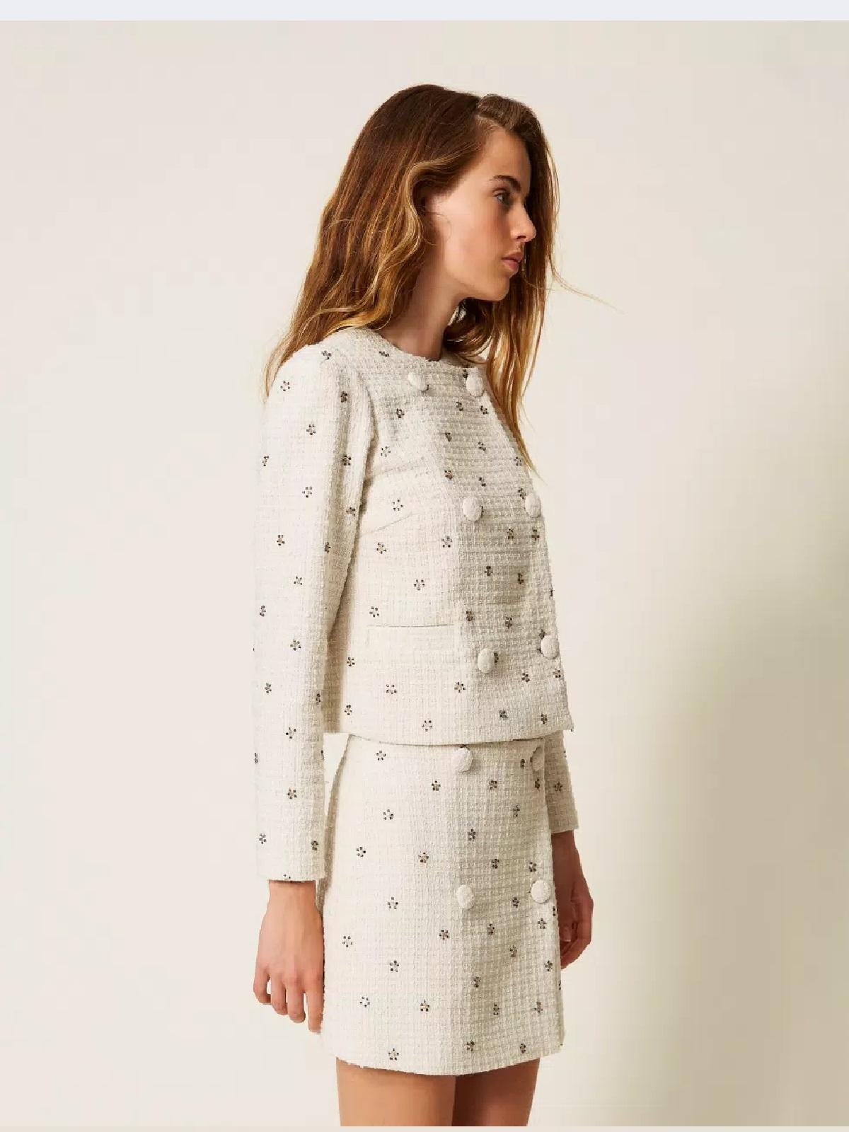 Minigonna bouclé con ricami AP2132007 TWINSET