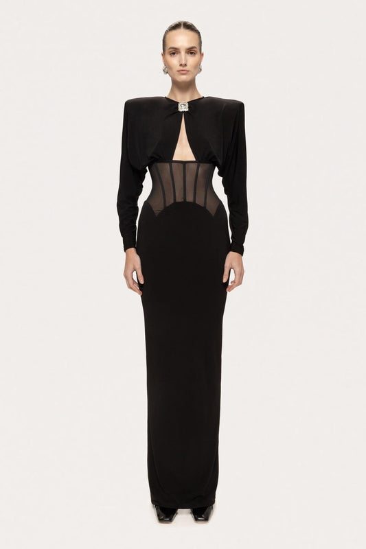 Abito lungo con corsetto in vita RS16058000 NISSA