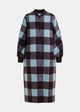 Cappotto a quadri in lana bordeaux intenso e blu. IFIT003 ESSENTIEL